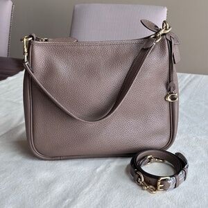 Coach Pebble Cary Shoulder Bag Dark Stone